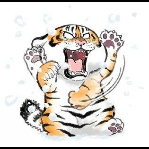 peinture au tigre, dessins de tigre, tiger de dessin animé, illustration de tigre, tiger japan sketch