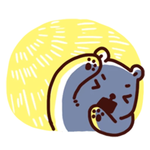 beruang, moland, beruang, stiker kavai, stiker moland