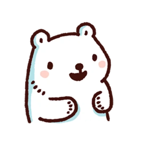 bać, beruang, beruang garis, stiker kawaii