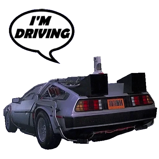 delorian automobile, delorian time machine, back to the future sticker, movie machine back to the future, flying delorian returns to the future