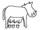 vaca, contorno de la vaca, coloración de vacas, vaca lápiz, vaca sin coloración