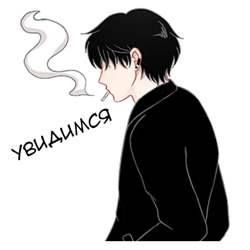 abb, anime art, anime creative, anime charaktere, anime art kerl zigarette