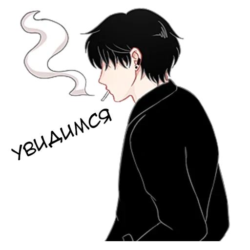 figure, art de l'anime, anime creative, personnages d'anime, anime art gars cigarettes