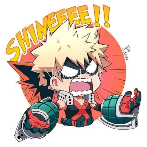 bakugou, bakugo chibi, katsuki bakugo chibi, bakugo katsuki collage pegatinas, chibi mi heroica academia bakugo