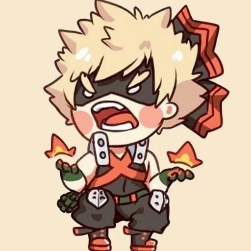 bakugou, bakugo chibi, katsuki bakugo, mga chibi bakugo, adesivi di bakugo katsuki