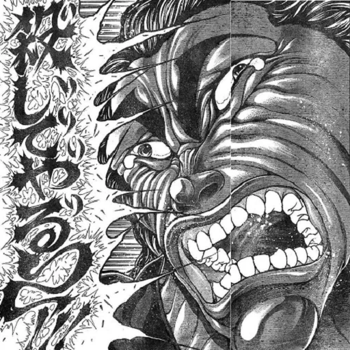 caricatures, bucky fighter, comic rager, han ma death, kentaro miura ragers volume 1