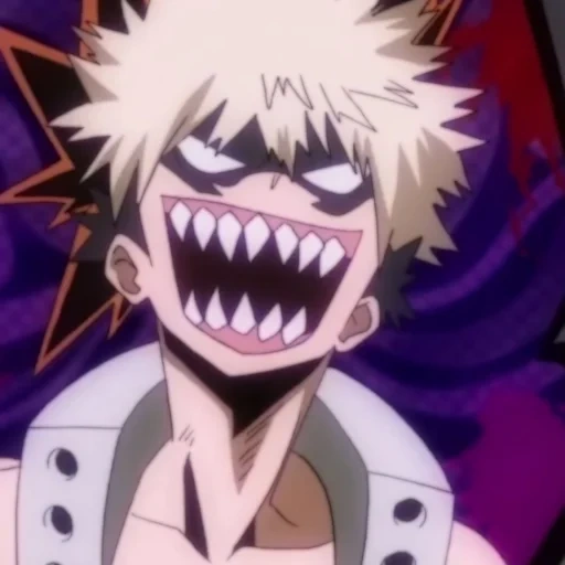 bakugo, bakugo, katsuragi hachougou, capture d'écran du sourire de bakugo, mon héros bakugo academy