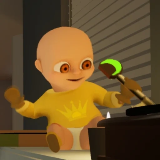 человек, the baby, малыш желтом демон, малыш желтом монстр, в желтом компьютерные игры baby