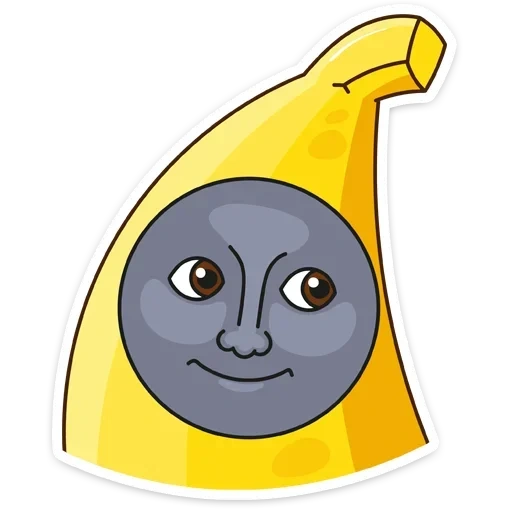 texto, banana, sorriso da lua