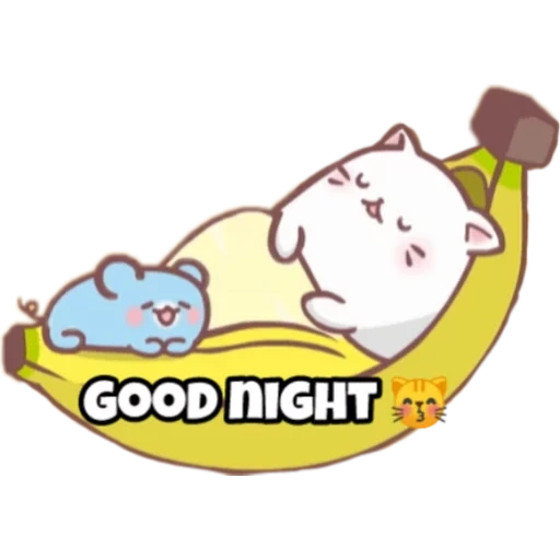 good night, animação de banana