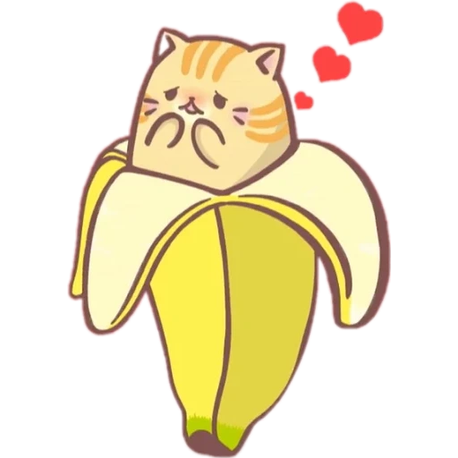 plátano, gato de plátano, animación bananera