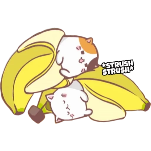 bananas, banana cat, banana animation, banana cartoon cat, anime banana character