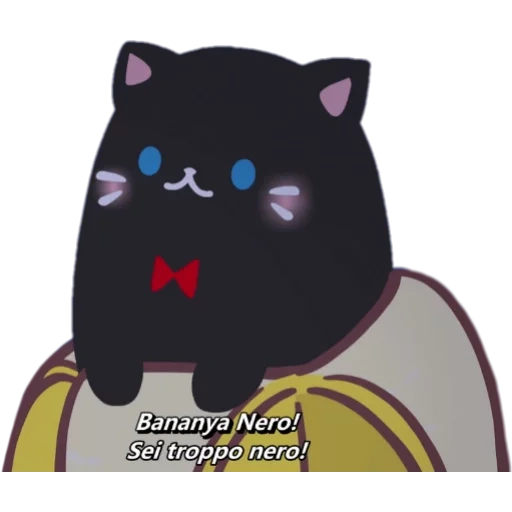 kucing, kucing nyachny, kucing ke hadiah anime, nyachny cat banan, kucing hitam busananka
