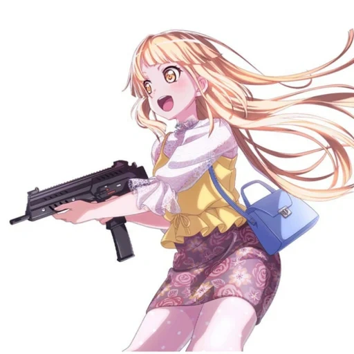anime girls, anime rifle, anime dangerous nurses, girl with anime weapon, anime with a weapon without a background