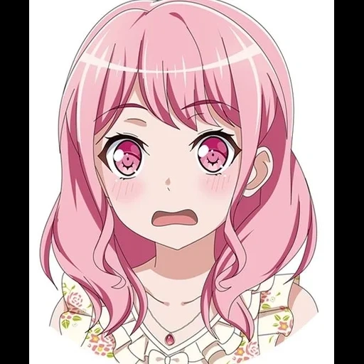 bang dream, filles anime, anime rose, personnages d'anime, anime aux cheveux roses