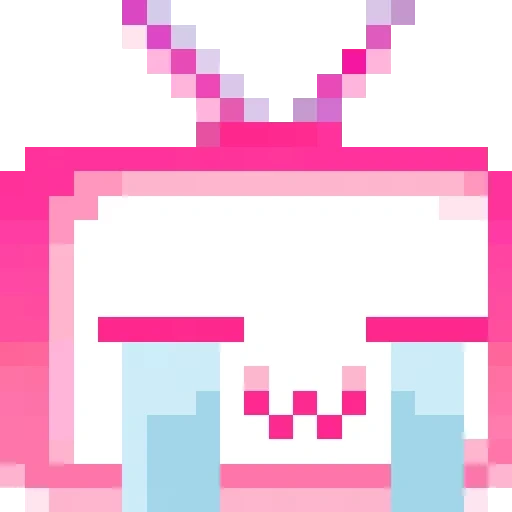 anime, píxel, bonnie pixel, conejito rosa, conejos de píxeles