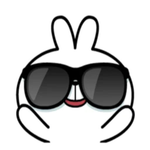 hase, android, emoji kaninchen ist cool, koreanischer emoji kaninchen