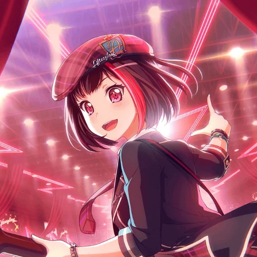 ran mitake, filles anime, mitake a couru anime, bang dream mitaka ras, dessins de filles anime