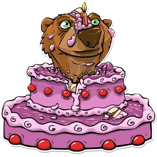 bolo de urso, urso de desenho animado, feliz aniversário gato, feliz aniversário vovó, o bolo para a garota é desenho animado