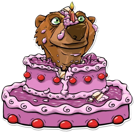 bärkuchen, cartoonbär, alles gute zum geburtstag katze, alles gute zum geburtstag oma, der kuchen für das mädchen ist cartoony