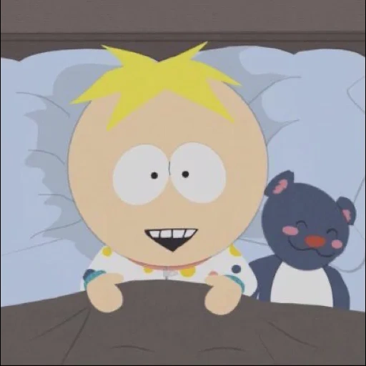 butters, south park, butters is sleeping, batters south park, batters bear south park