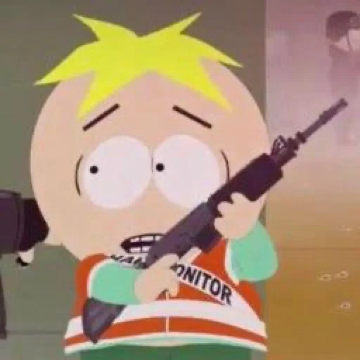 garçon, parc du sud, buttershole stoke shram, buthshole est un porc d'armes, butters south park moments