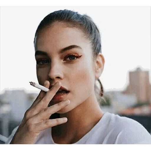 cigarette, barbara palvin, the phone is a camera, smoking girl, the woman is beautiful