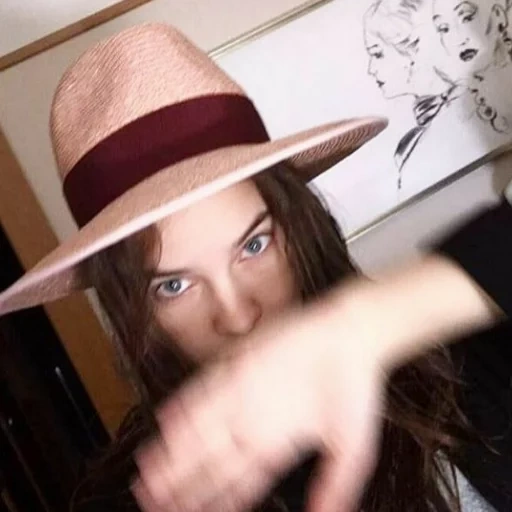 chapéu, jovem, humano, chapéus femininos, model photo shoot