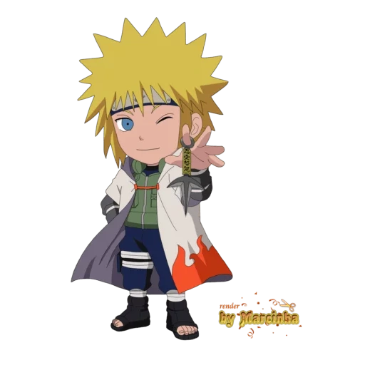 naruto, ninja de fogo chibi, deepwater chibi, yucho mingren, minato de parede vermelha ninja de sombra de fogo