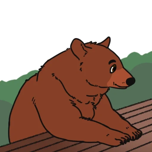 ours, caractère d'ours, l'ours est brun, ours ours, l'ours est assis un dessin animé