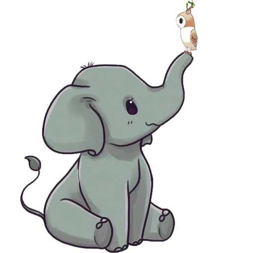 sprouting elephant, sketch image, baby elephant, elephant pattern, lovely elephant pattern