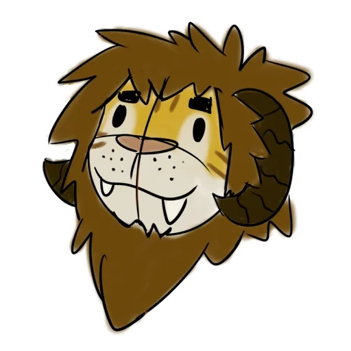 lion, the boy, der onaf beaver, the lion's face