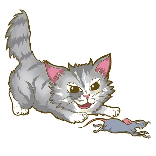 kucing, seekor kucing, kucing rumahan, clipart cat, anak kucing abu abu untuk anak anak