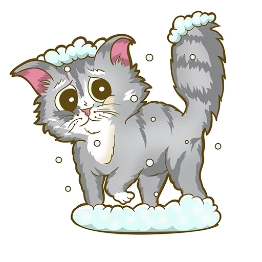 gato, perro marino, focas peludas, caricatura de gatito