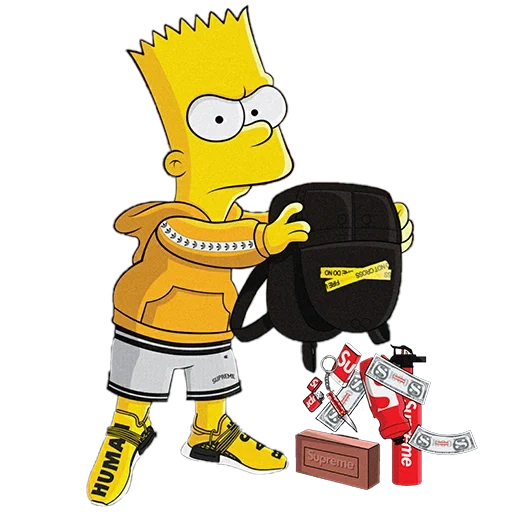 the simpsons, bart simpson, a hero of the simpsons, suprim bart simpson, drawing by bart simpson