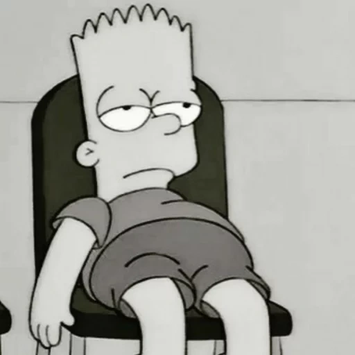 bart simpson, simpsons drawings, simpson is sad, bart simpson aesthetics, bart simpson is sad