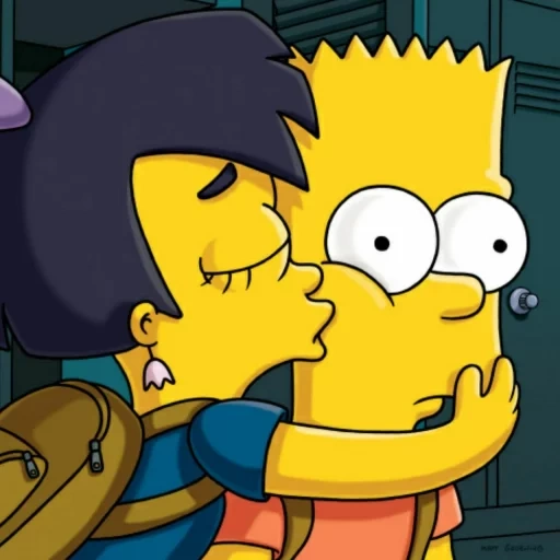 i simpson, bart simpson, lisa simpson, i bart simpson, bacio di bart simpson