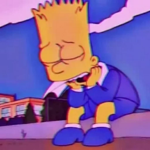 bart simpson, bart simpson ruggisce, bart simpson è solo, battaglia simpson triste, bart simpson triste