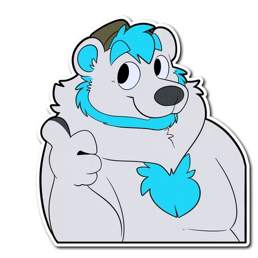 peludo, anime, personagens, urso polar, desenho animado de urso branco