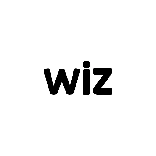 texte, un logo, logo, icône wiz, inscription wiz