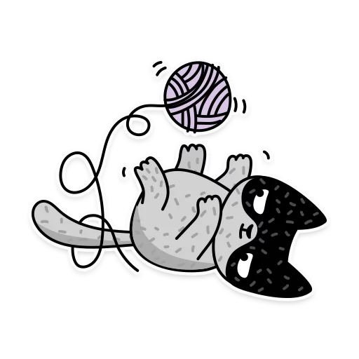 knitters, gato para colorir, desenhos vetoriais, ilustrações vetoriais, gatinho com uma bola de coloração