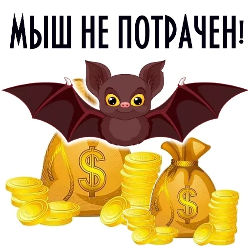 pipistrello, guadagni di denaro, dolce pipistrello, vettore del topo di pipistrello, merry bat