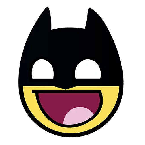 homme chauve-souris, plaisanter, emoji batman, smiley batman, masque smile batman