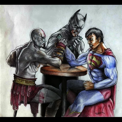 batman, batman robin, batman joker, art des super-héros, superman vs kratos