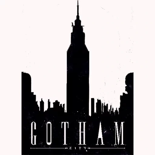 gotham city, affiche de gotham, gotham batman, affiche de gotham, poster vintage de gotham