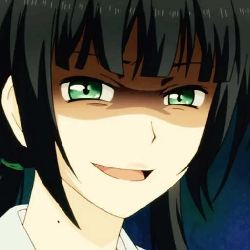 khishiro chizuru, anime evil look, relife is a hisper smile, the evil smile of anime, khishiro chizuru smile