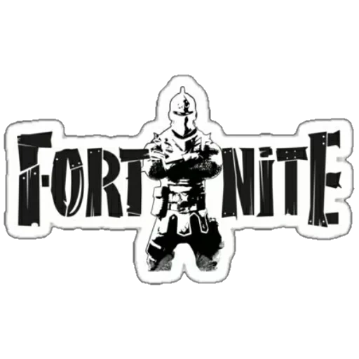 adesivo, cavaleiro da fortaleza, fundo branco de fortnight, fortnite epic games, ninja fortnight logo