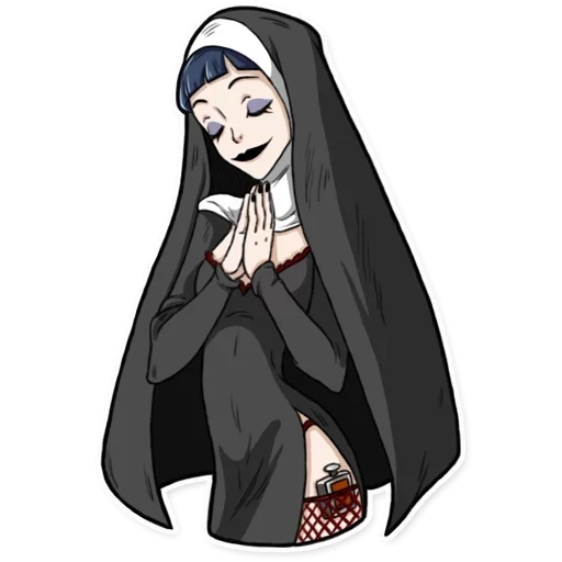 nun, nun art, sister's sticker