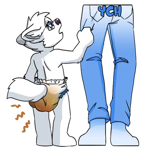 furry tucker, furry diaper husky, furrry children with jumpsuit with overalls
