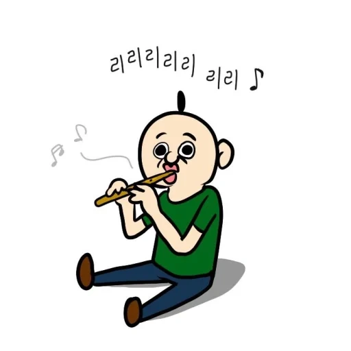 humano, garoto, flutista de desenho animado, flute da ilustração divertida, desenho de flauta de menino